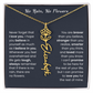 No Rain No Flowers | Birth Flower Name Necklace, Message Card and Gift Box