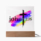 Printed Acrylic LED Night Light | John 3 16