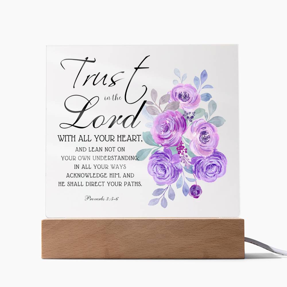 Printed Acrylic Plaque - Proverbs 3:5-6