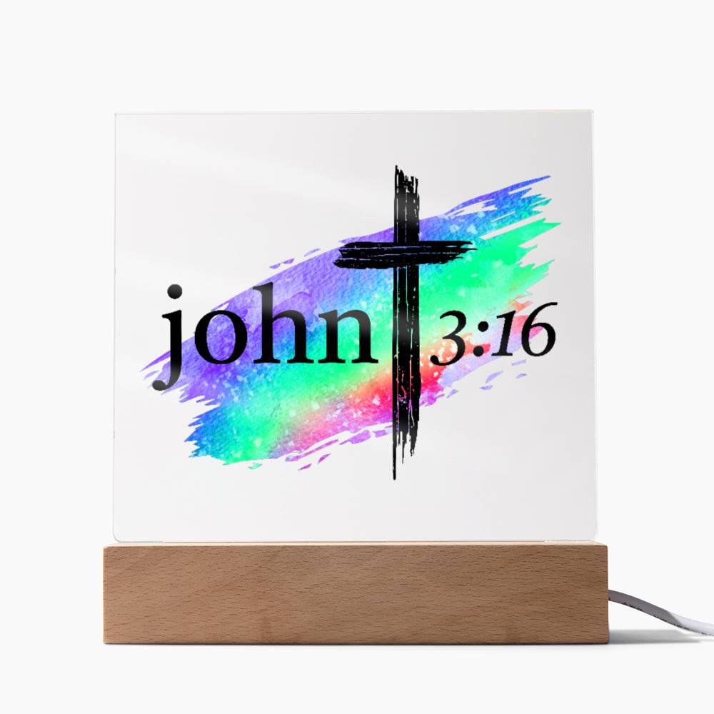 Printed Acrylic Plaque - John 3 16