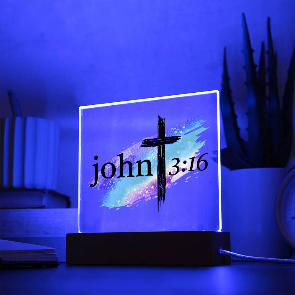 Printed Acrylic Plaque - John 3 16