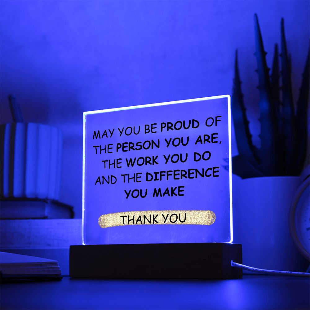 Employee Gift | Acrylic Plaque with LED Base