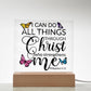 Square Acrylic Plaque - LED Base Option - Philippians 4:13