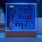 Square Acrylic Plaque - LED Base Option - Philippians 4:13