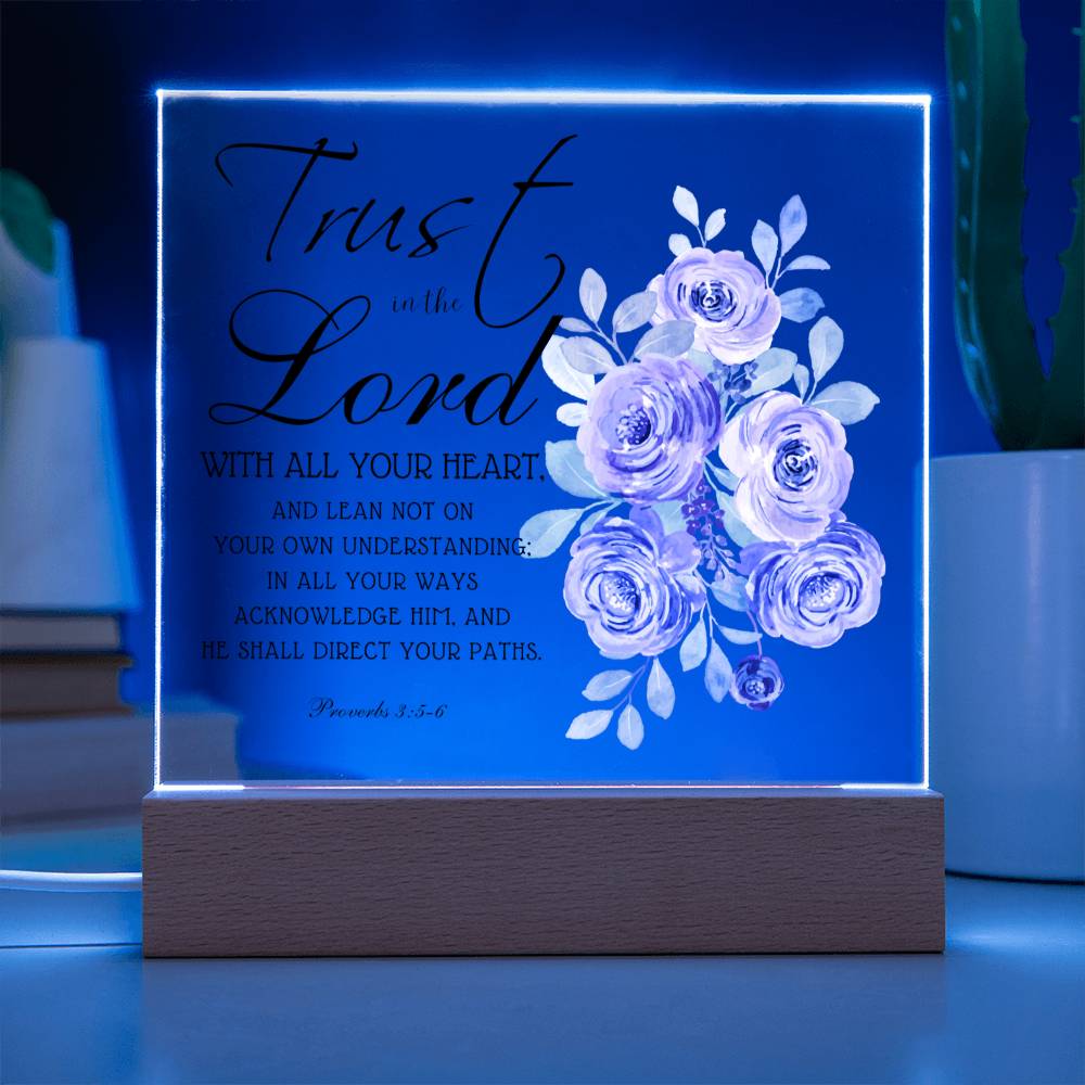 Printed Acrylic Plaque - Proverbs 3:5-6