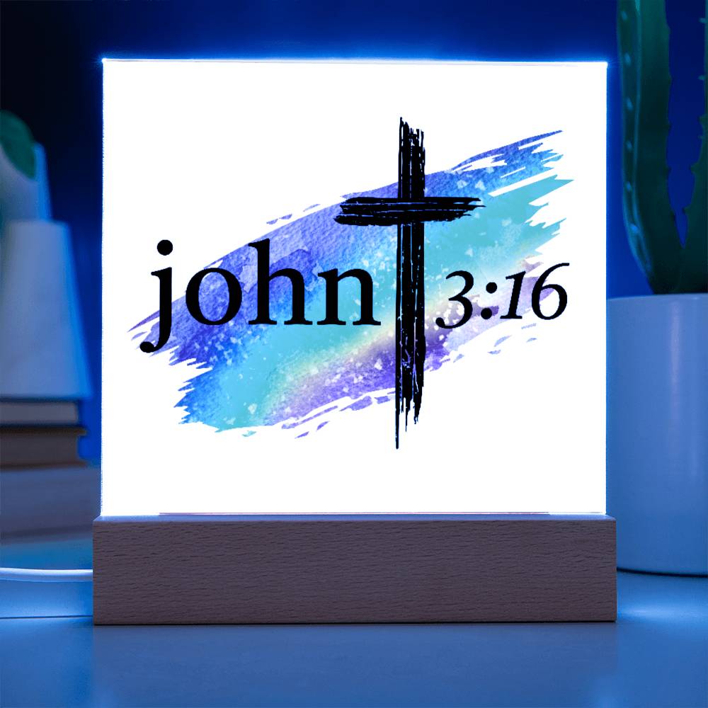 Printed Acrylic plaque - John 3:16