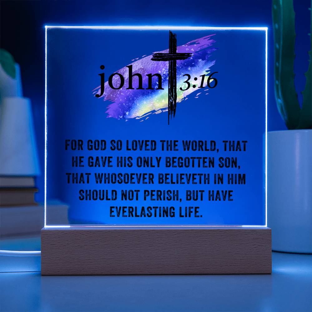Printed Acrylic Plaque - John 3 16