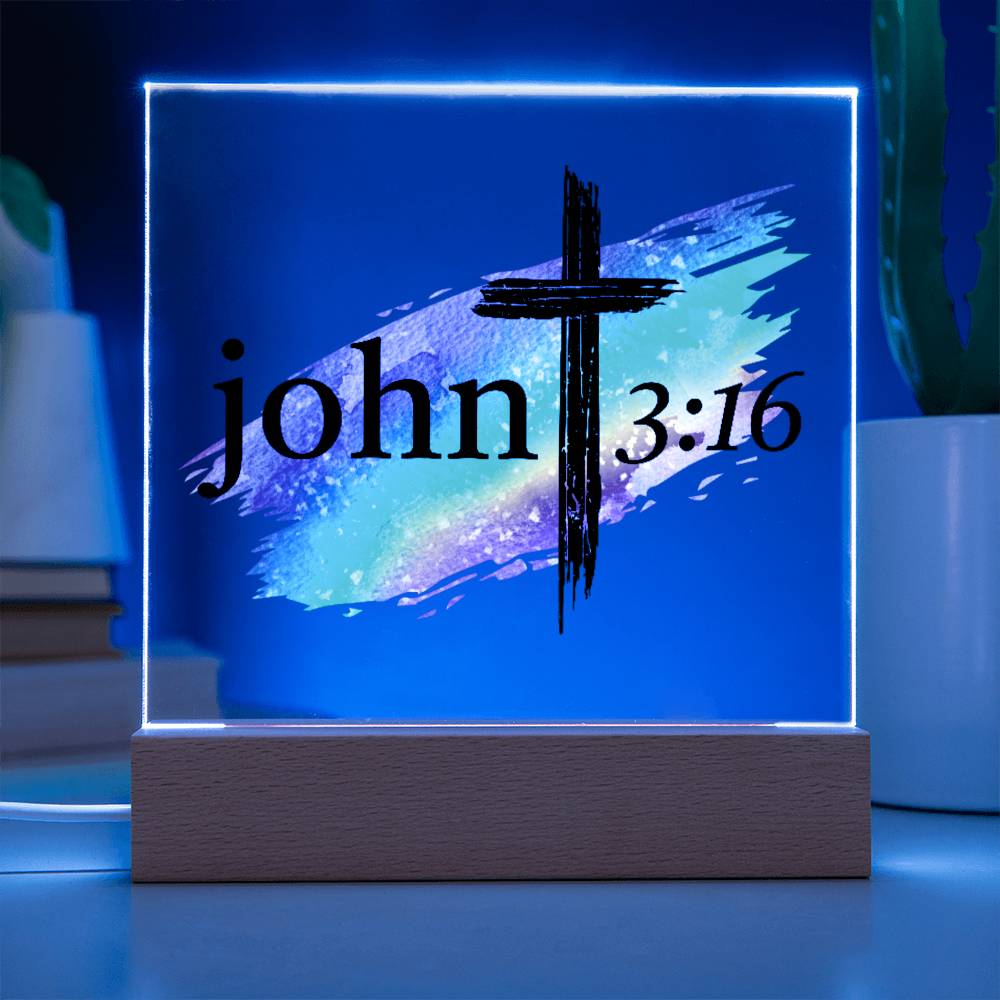 Printed Acrylic Plaque - John 3 16