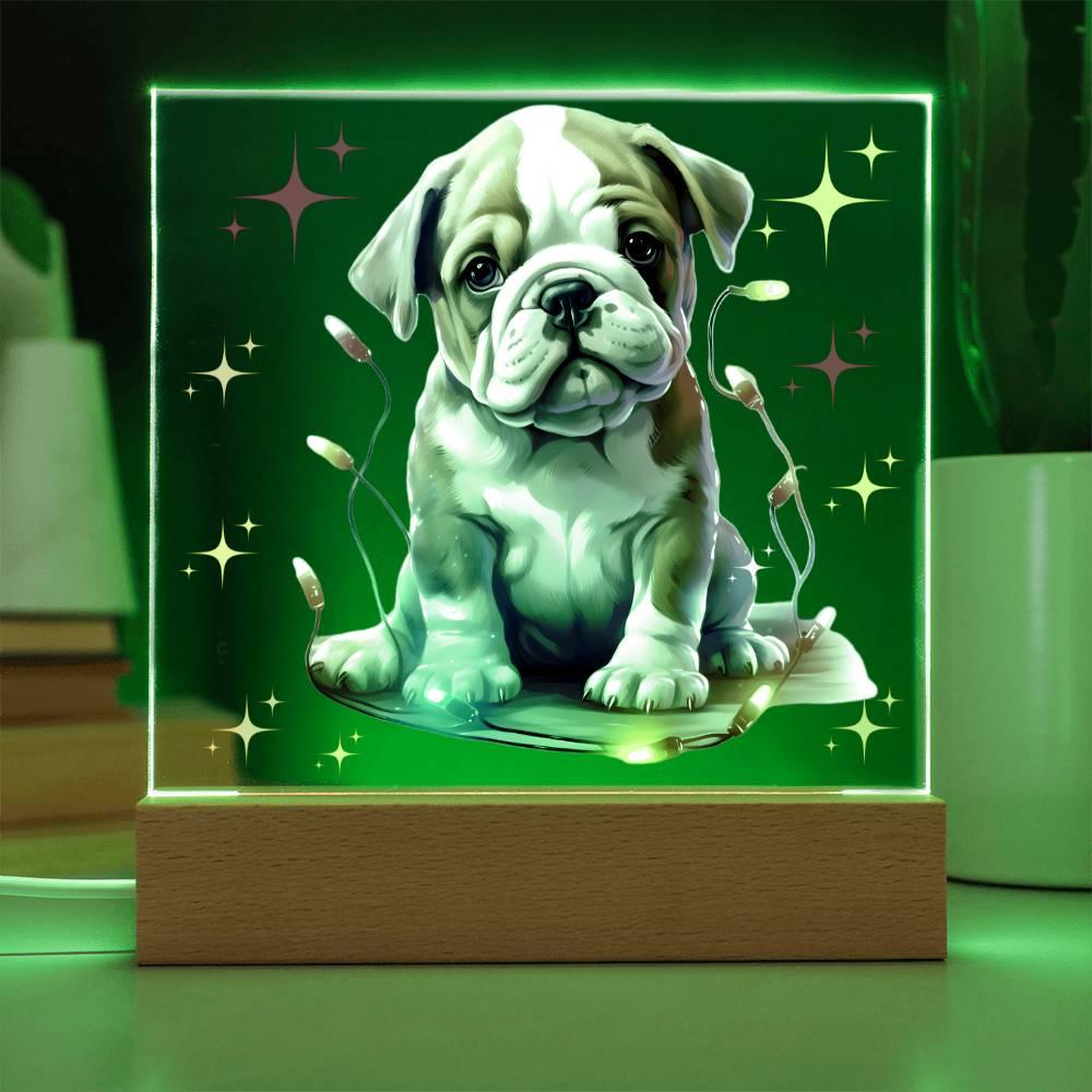 Bulldog Christmas Night Light, Christmas Decor Indoor