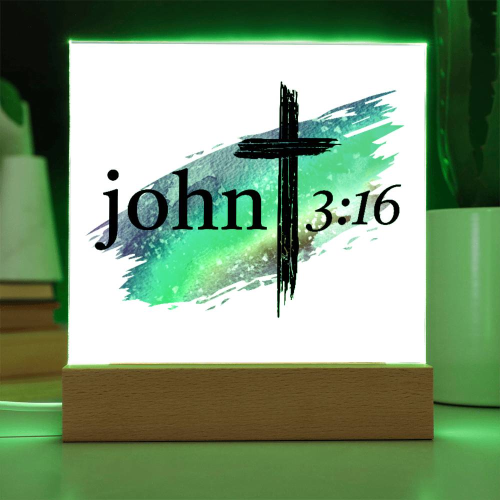 Printed Acrylic plaque - John 3:16