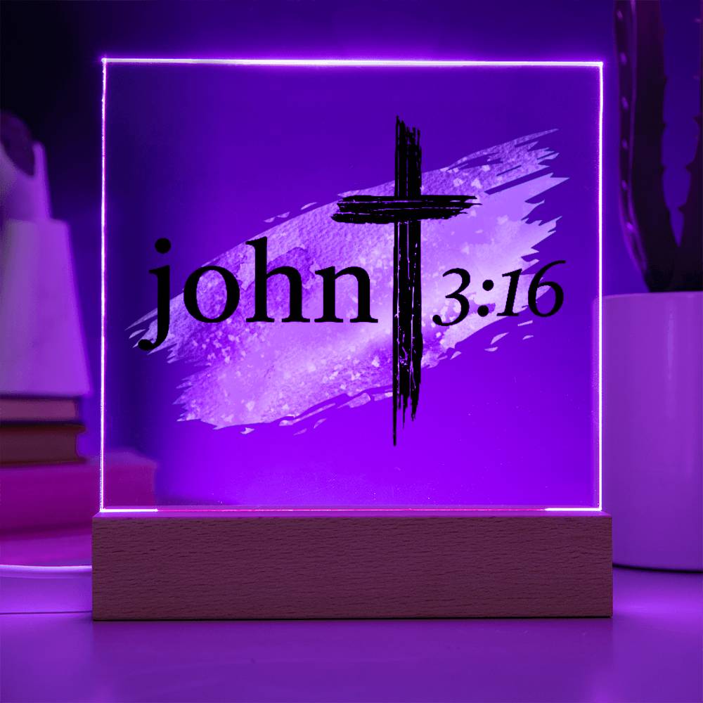 Printed Acrylic Plaque - John 3 16
