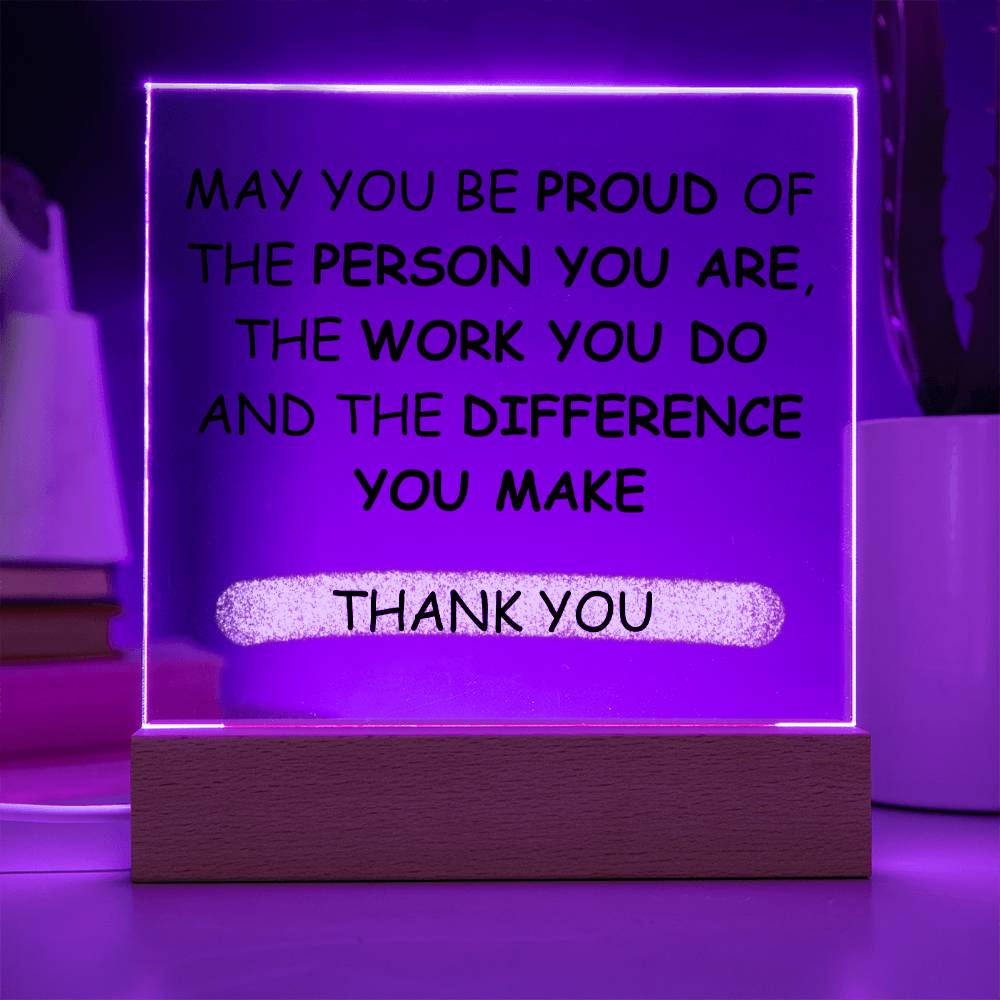 Employee Gift | Acrylic Plaque with LED Base