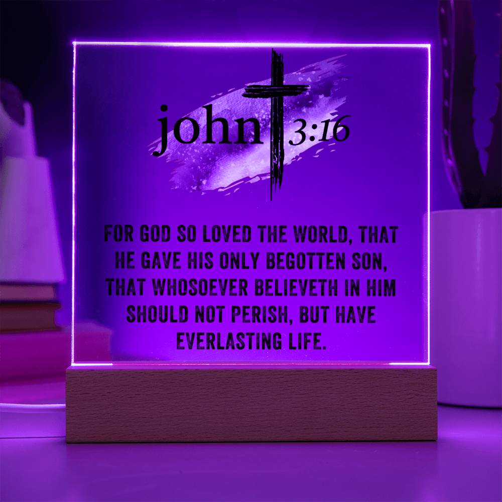 Printed Acrylic Plaque - John 3 16