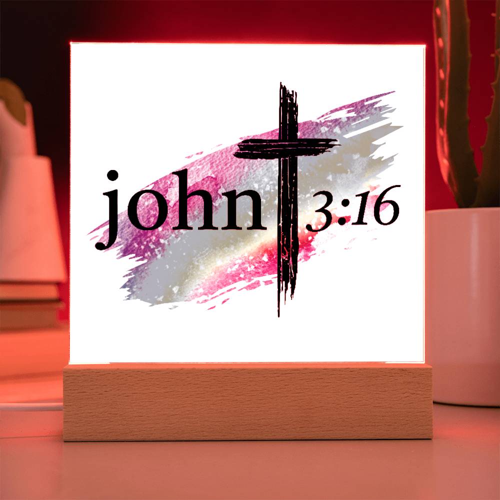 Printed Acrylic plaque - John 3:16