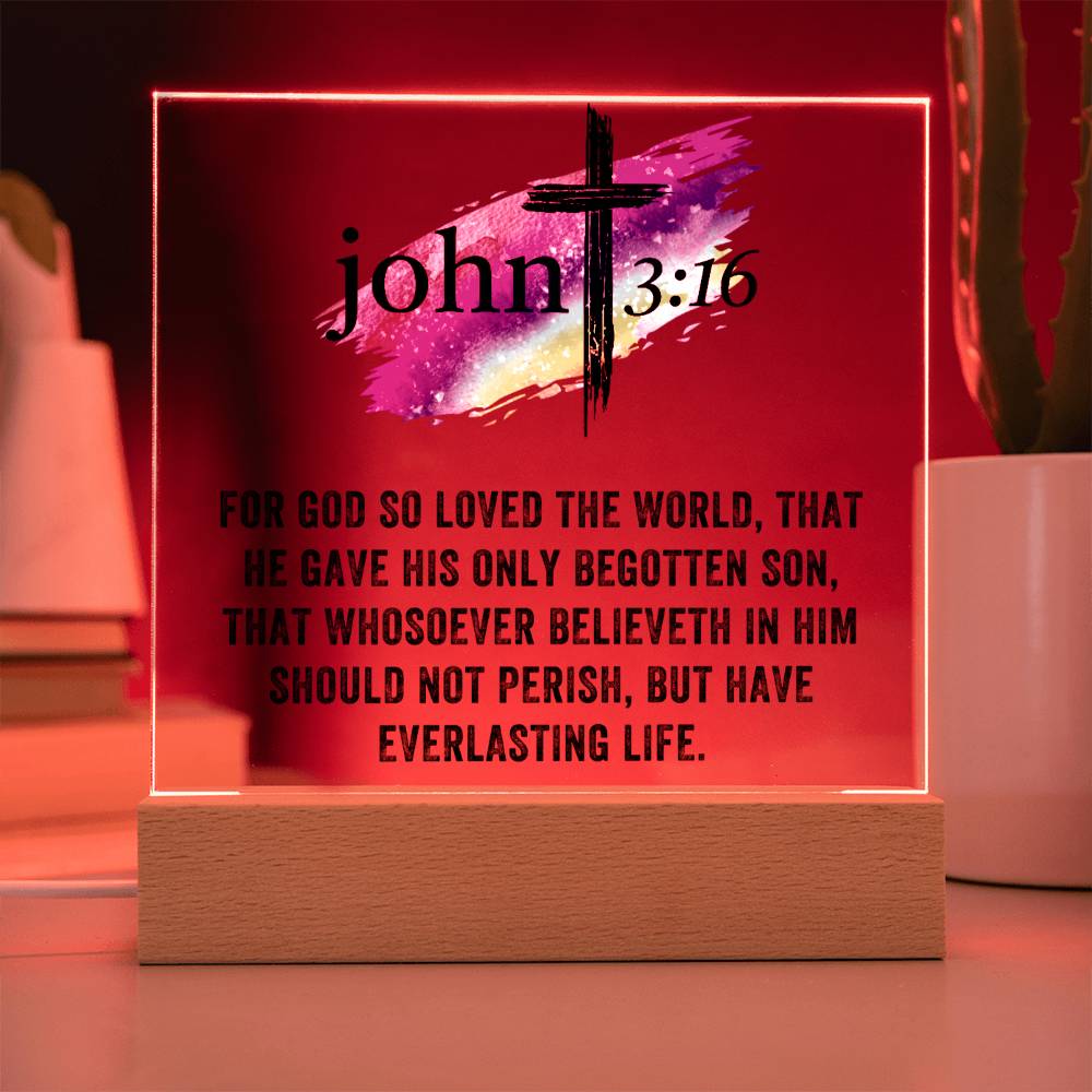 Printed Acrylic Plaque - John 3 16