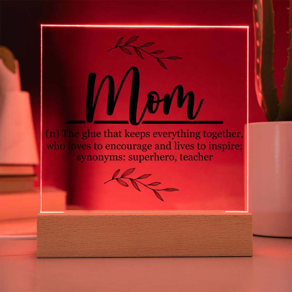 Mom Acrylic Plaque | Mom Definition | Mothers Day Gift