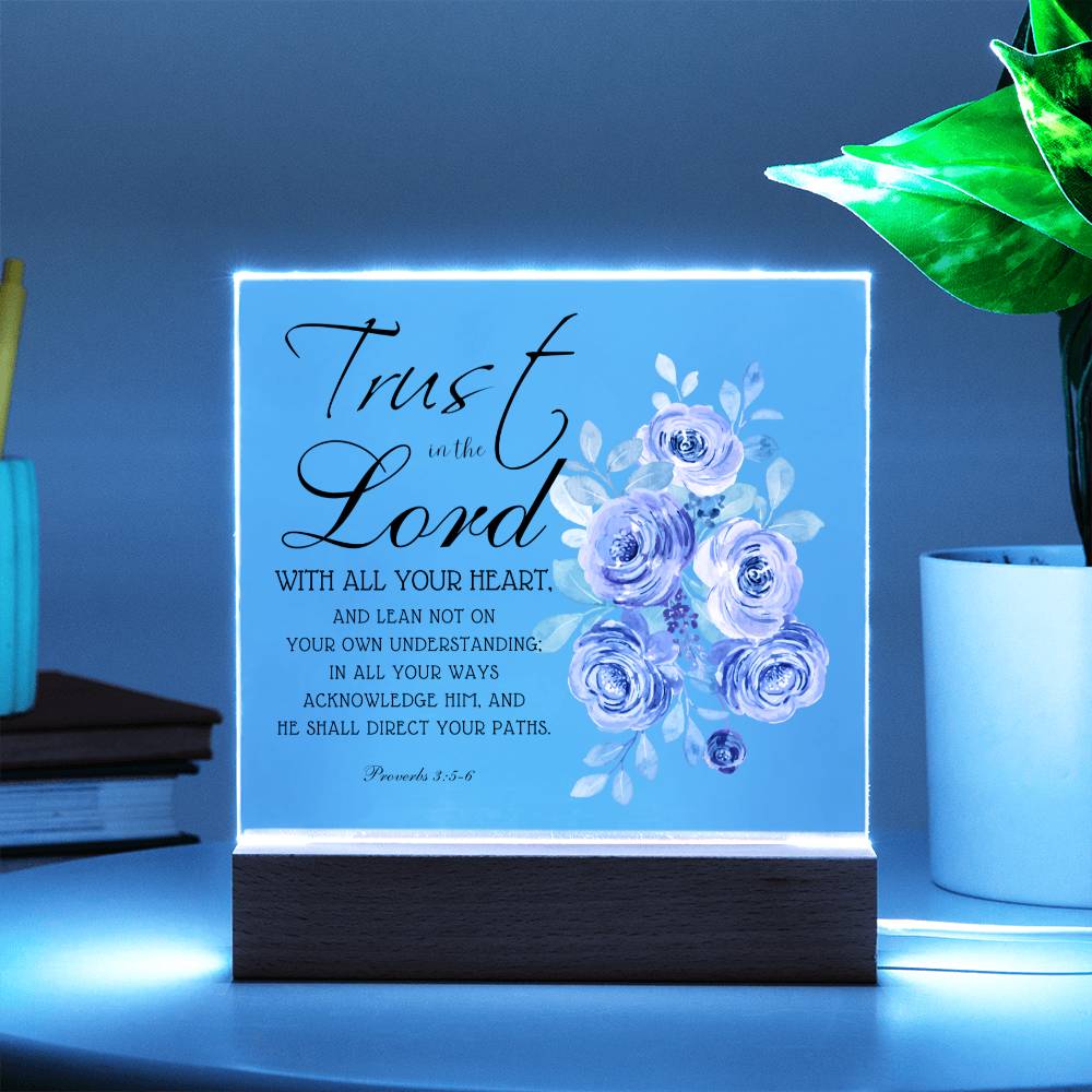 Printed Acrylic Plaque - Proverbs 3:5-6