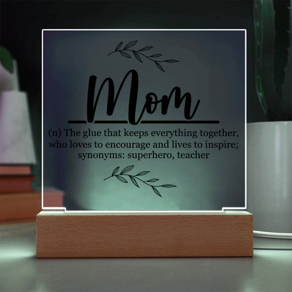 Mom Acrylic Plaque | Mom Definition | Mothers Day Gift