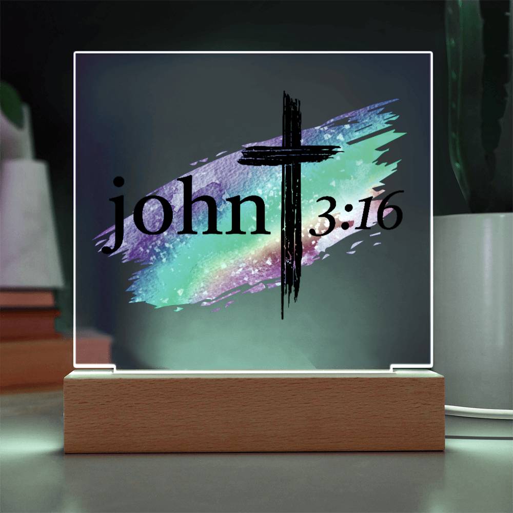 Printed Acrylic Plaque - John 3 16