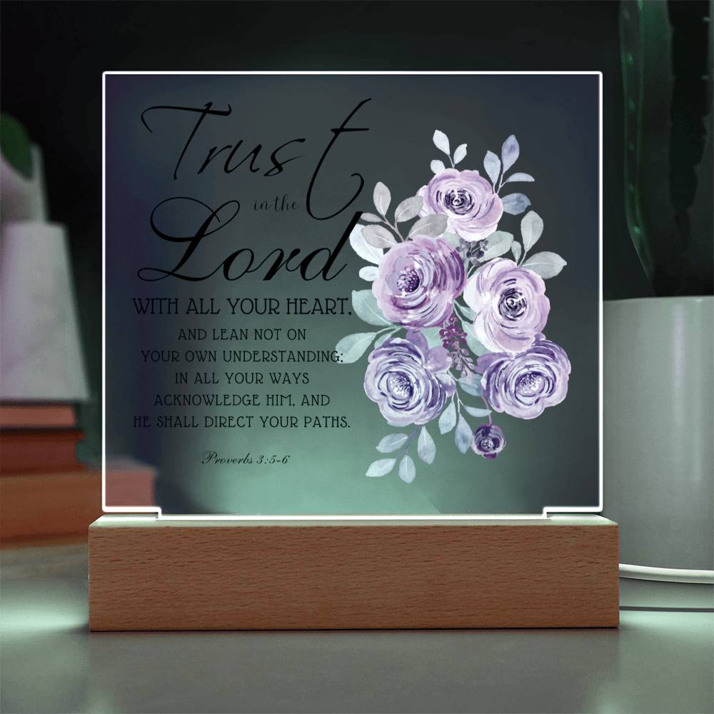 Printed Acrylic Plaque - Proverbs 3:5-6