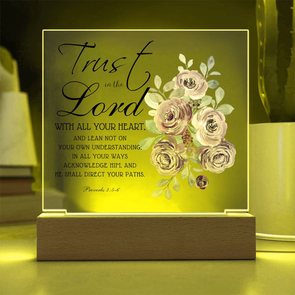 Printed Acrylic Plaque - Proverbs 3:5-6