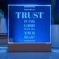 Trust in the Lord Proverbs 3:5 - Engraved Acylic Plaque - LED Night Light