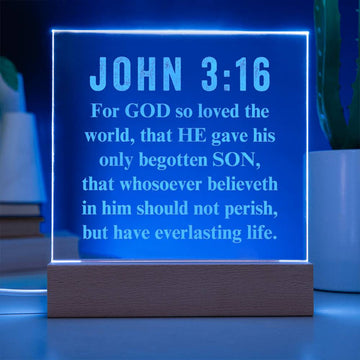 Engraved Acrylic Plaque - John 3:16