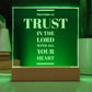 Trust in the Lord Proverbs 3:5 - Engraved Acylic Plaque - LED Night Light