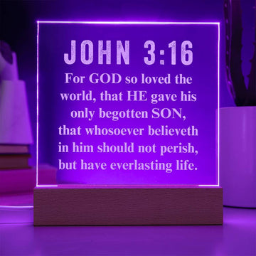 Engraved Acrylic Plaque - John 3:16
