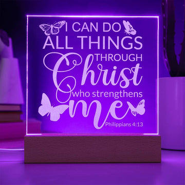 Engraved Acrylic LED Night Light - I Can Do All Things
