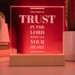 Trust in the Lord Proverbs 3:5 - Engraved Acylic Plaque - LED Night Light