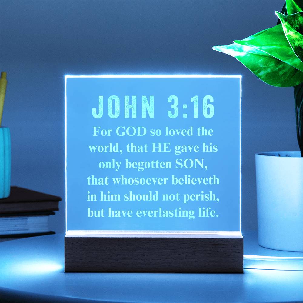 Engraved Acrylic Plaque - John 3:16