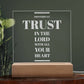 Trust in the Lord Proverbs 3:5 - Engraved Acylic Plaque - LED Night Light