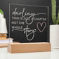 Engraved Acrylic LED  Night Light  -  Darling This Is Just A Chapter