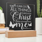 Engraved Acrylic LED Night Light - I Can Do All Things