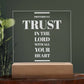 Trust in the Lord Proverbs 3:5 - Engraved Acylic Plaque - LED Night Light