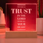 Trust in the Lord Proverbs 3:5 - Engraved Acylic Plaque - LED Night Light