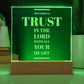 Trust in the Lord Proverbs 3:5 - Engraved Acylic Plaque - LED Night Light