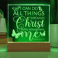 Engraved Acrylic LED Night Light - I Can Do All Things