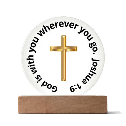 Printed Acrylic Plaque - LED Nightlight - God Is With You