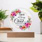 Printed Circle Acrylic Plaque - LED Light - Philippians 4 13