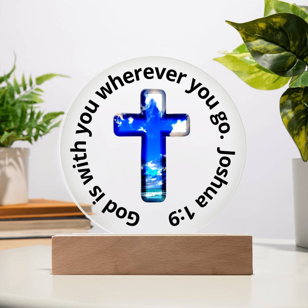 Printed Acrylic Plaque - LED Nightlight - God Is With You