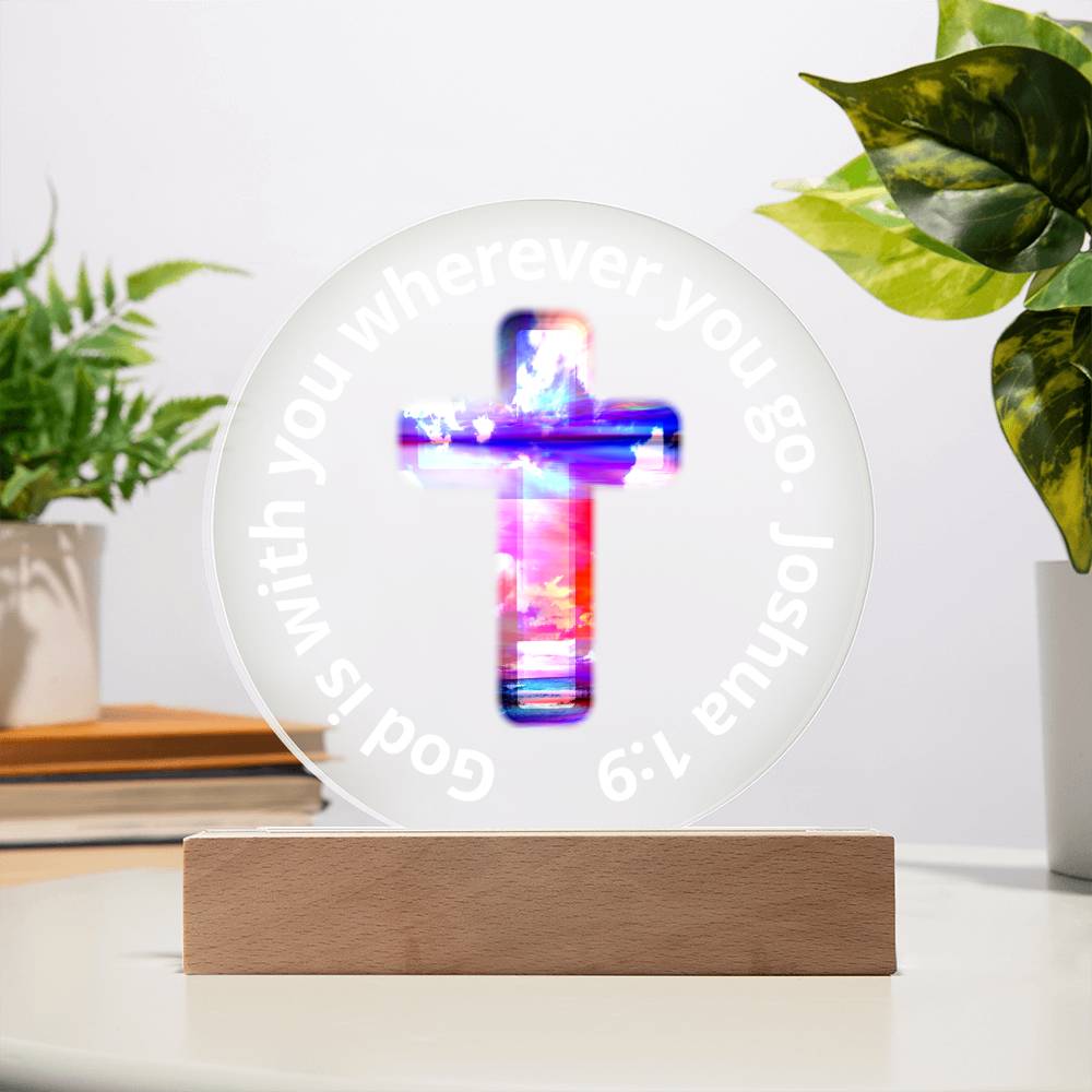 Printed Acrylic Plaque - LED Nightlight - God Is With You