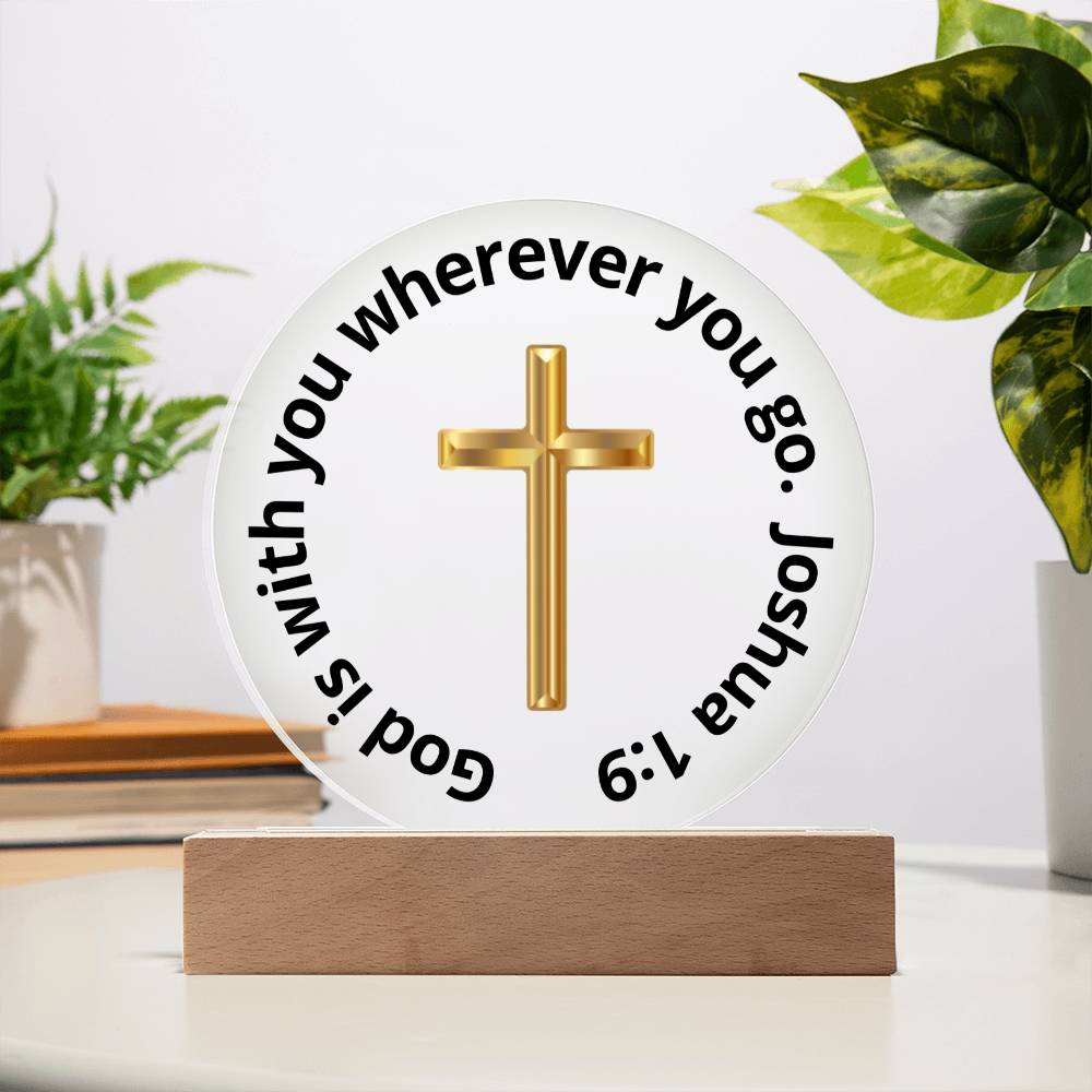 Printed Acrylic Plaque - LED Nightlight - God Is With You