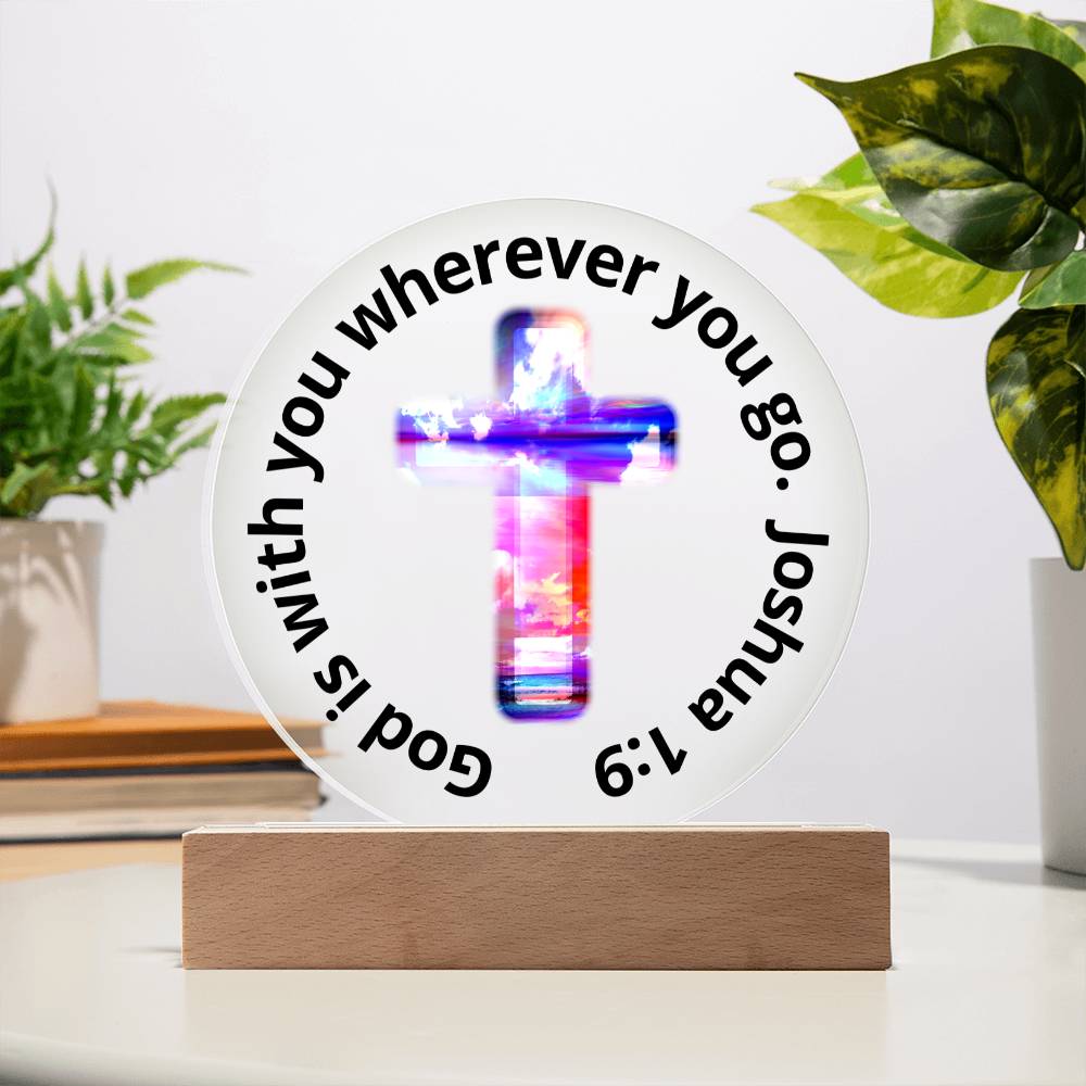 Printed Acrylic Plaque - LED Nightlight - God Is With You