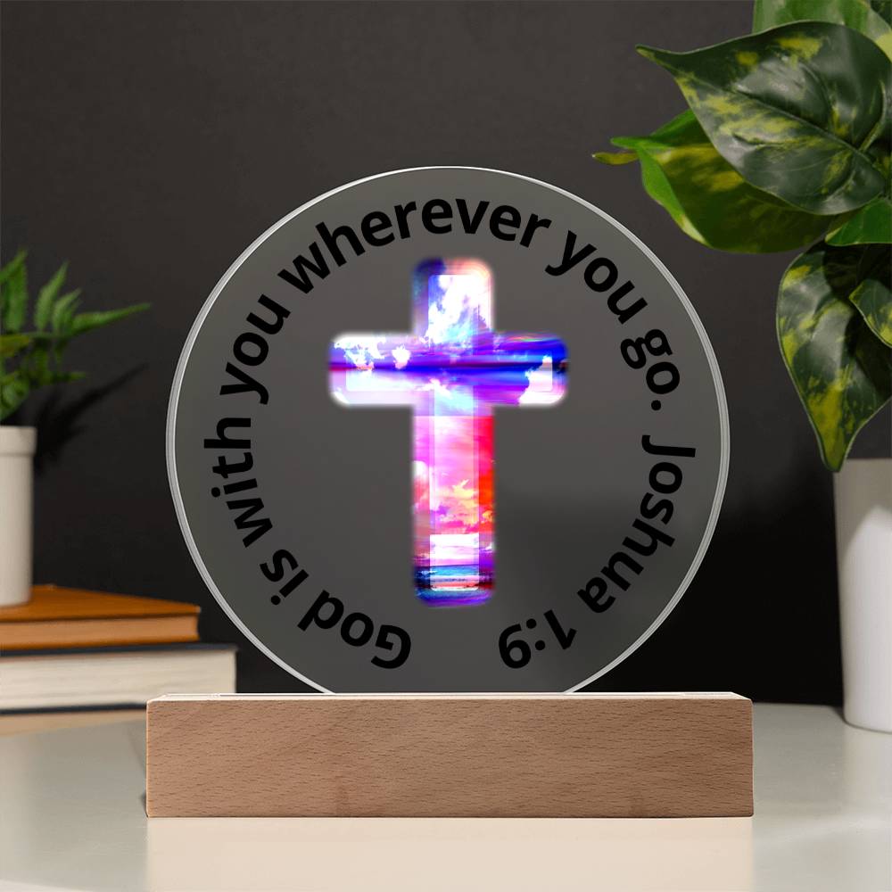 Printed Acrylic Plaque - LED Nightlight - God Is With You