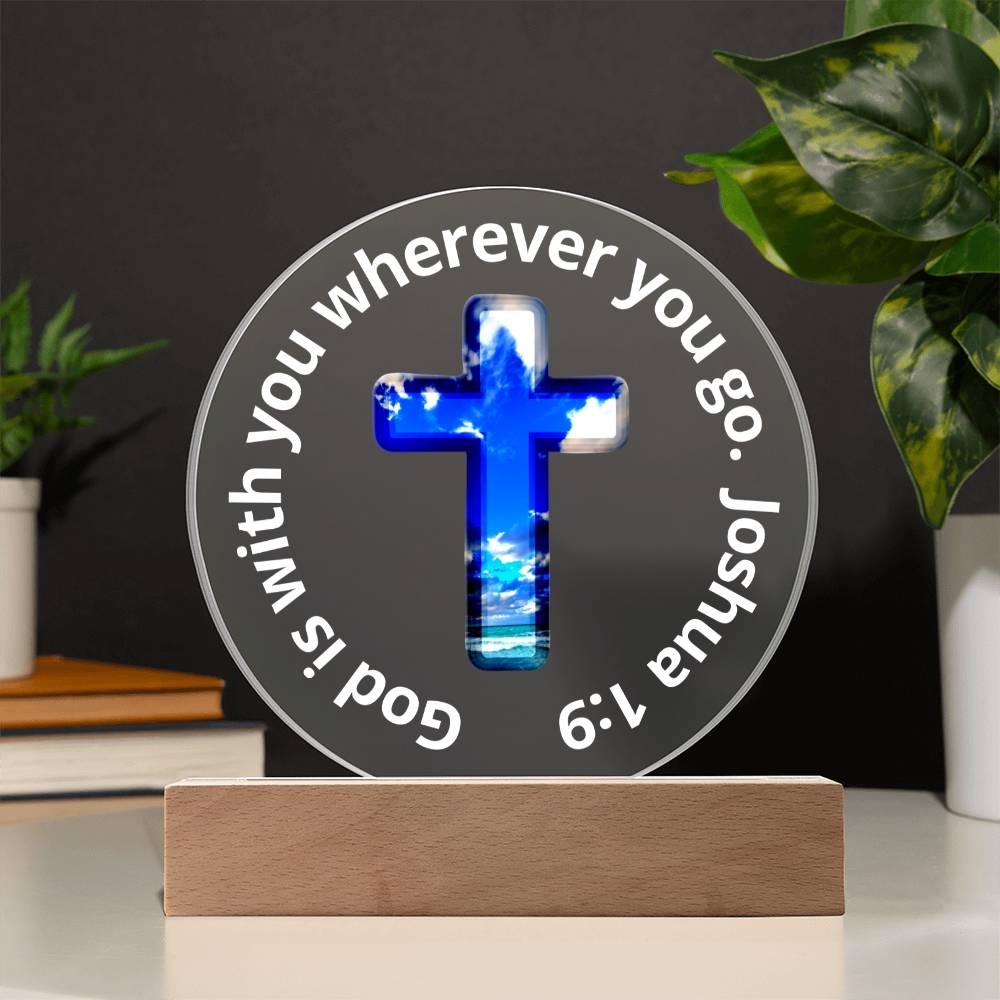 Printed Acrylic Plaque - LED Nightlight - God Is With You