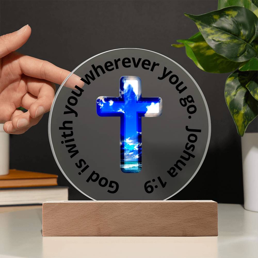 Printed Acrylic Plaque - LED Nightlight - God Is With You