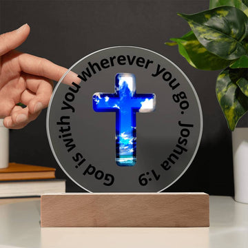 Printed Acrylic Plaque - LED Nightlight - God Is With You