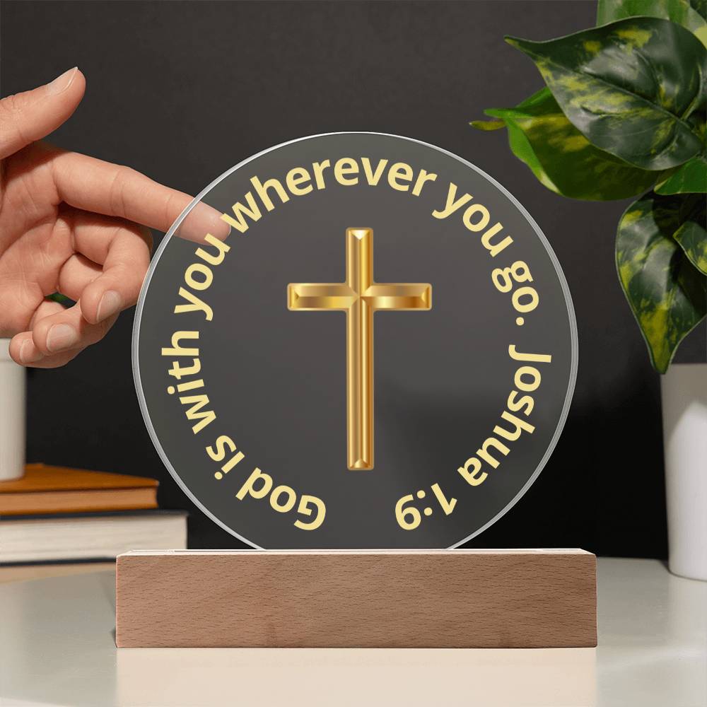 Printed Acrylic Plaque - LED Nightlight - God is With You